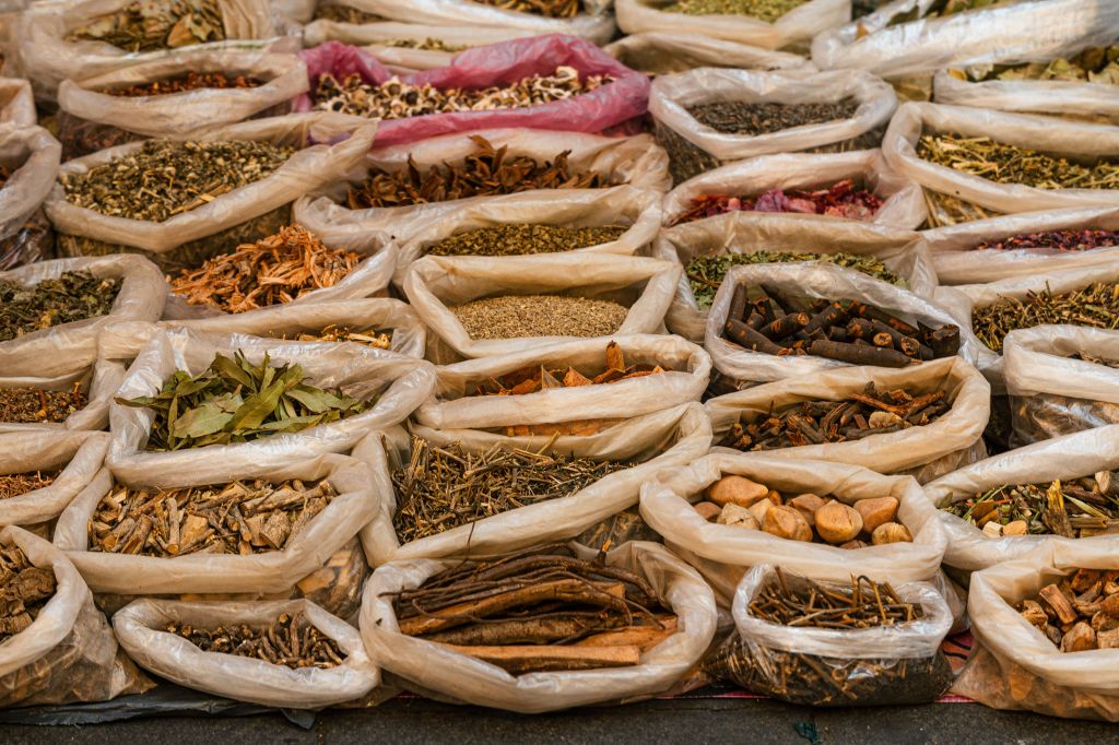 Traditional Khmer medicine herbs and spices used as natural remedies in Cambodia
